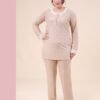 Rose Miss Pyjama jacquard dentelle – Réf 16434 – Beige