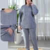 Rose Miss Pyjama jacquard – Réf 16440 – Bleu gris