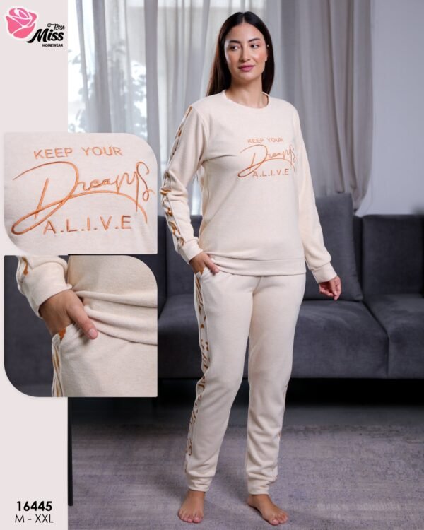 Rose Miss Pyjama brodé – Réf 16445 – Pêche