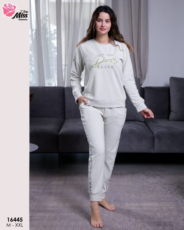 Rose Miss Pyjama brodé – Réf 16445 – Écru