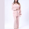 Rose Miss Ensemble pyjama côtelé gilet et débardeur 3 pièces – Réf 16466 – Rose