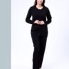 Rose Miss Pyjama 3 pièces côtelé avec gilet – Réf 16473 – Noir