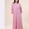 Rose Miss Chemise de nuit longue côtelée – Réf 16490 – Vieux rose
