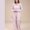 Rose Miss Pyjama 3 pièces avec gilet dentelle – Réf 16511 – Rose
