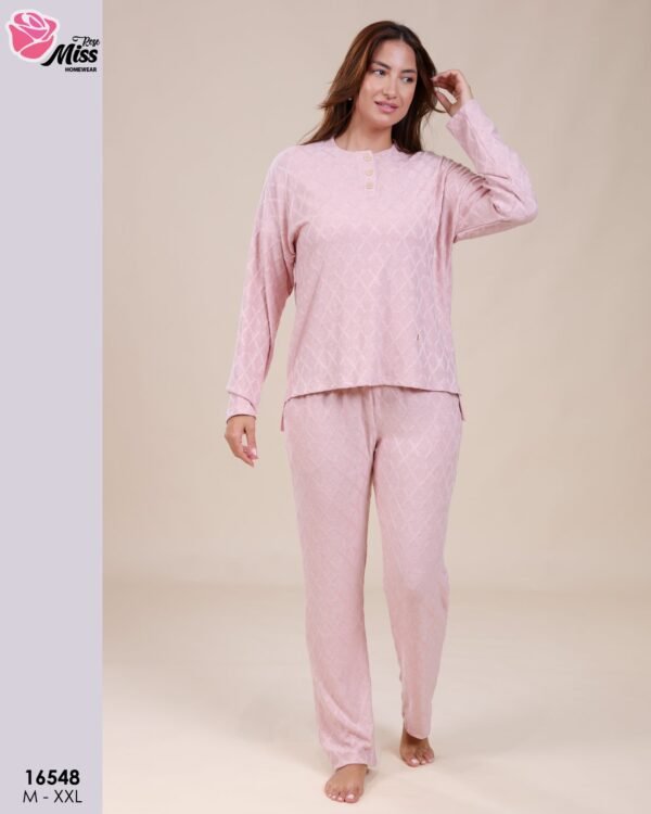 Rose Miss Pyjama jacquard – Réf 16548 – Rose