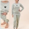 Rose Miss Pyjama polaire cœur – Réf 16576 – Vert sauge