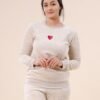 Rose Miss Pyjama polaire cœur – Réf 16576 – Beige