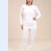 Rose Miss Pyjama polaire côtelé – Réf 16582 – Blanc