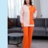 Rose Miss Pyjama rayé bicolore – Réf 16604 – Blanc orange