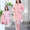 Rose Miss Ensemble pyjama et peignoir fourrure 3 pièces – Réf 16609 – Rose