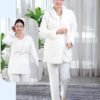 Rose Miss Ensemble pyjama et peignoir fourrure 3 pièces – Réf 16609 – Blanc