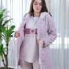 Rose Miss Ensemble pyjama polaire et peignoir capuche 3 pièces – Réf 16615 – Lilas
