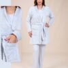 Rose Miss Ensemble pyjama et peignoir 3 pièces – Réf 16618 – Gris clair