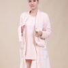 Rose Miss Ensemble pyjama et peignoir 3 pièces – Réf 16618 – Pêche