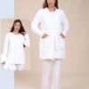 Rose Miss Ensemble pyjama et peignoir 3 pièces – Réf 16618 – Blanc