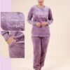 Rose Miss Pyjama velours brodé – Réf 16638 – Mauve Rose Miss Pyjama velours brodé – Réf 16638 – Mauve