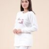 Rose Miss Pyjama velours brodé – Réf 16638 – Blanc Rose Miss Pyjama velours brodé – Réf 16638 – Blanc