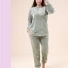 Rose Miss Pyjama velours brodé – Réf 16638 – Vert sauge Rose Miss Pyjama velours brodé – Réf 16638 – Vert sauge