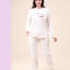 Rose Miss Pyjama velours brodé – Réf 16638 – Écru Rose Miss Pyjama velours brodé – Réf 16638 – Écru