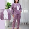 Rose Miss Pyjama polaire ours – Réf 16639 – Mauve