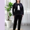 Rose Miss Pyjama polaire ours – Réf 16639 – Noir