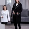 Rose Miss Ensemble pyjama et peignoir 3 pièces – Réf 16642 – Noir