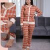 Rose Miss Pyjama boutonné à carreaux – Réf 16656 – Orange