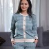 Rose Miss Pyjama boutonné à carreaux – Réf 16656 – Vert d'eau