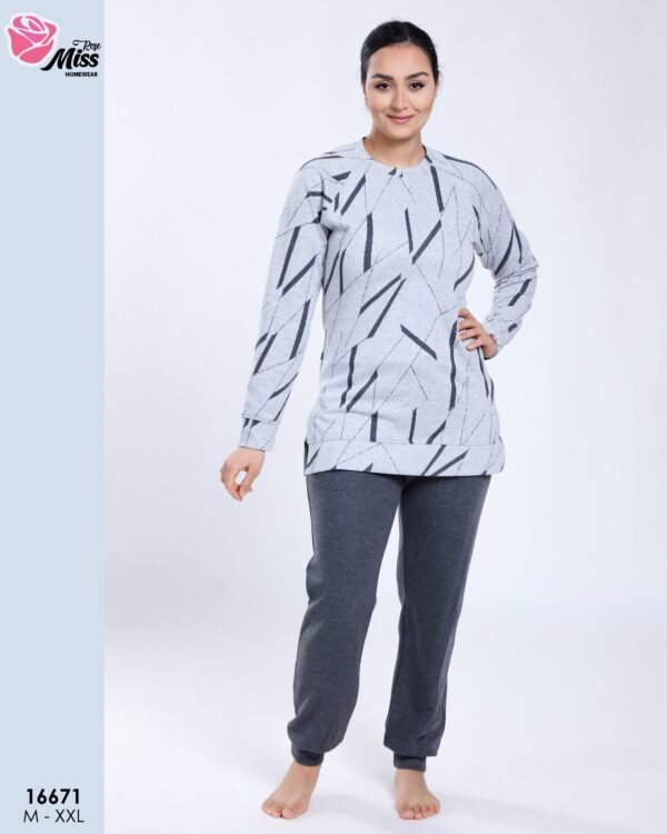 Rose Miss Pyjama imprimé – Réf 16671 – Gris