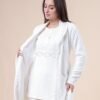 Rose Miss Ensemble pyjama et peignoir 3 pièces – Réf 16673 – Blanc
