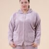 Rose Miss Pyjama polaire boutonné dentelle – Réf 16685 – Lilas
