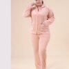 Rose Miss Pyjama polaire boutonné dentelle – Réf 16685 – Pêche
