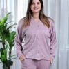 Rose Miss Pyjama boutonné jacquard – Réf 16730 – Mauve