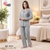 Rose Miss Pyjama boutonné coton volants – Réf 16737 – Gris