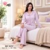 Rose Miss Pyjama boutonné coton volants – Réf 16737 – Lilas