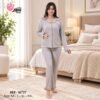 Rose Miss Pyjama boutonné coton volants – Réf 16737 – Beige
