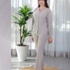 Rose Miss Pyjama boutonné jacquard – Réf 16744 – Beige