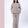 Rose Miss Pyjama boutonné côtelé – Réf 16746 – Beige