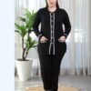 Rose Miss Pyjama boutonné côtelé – Réf 16758 – Noir