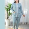 Rose Miss Pyjama boutonné côtelé – Réf 16758 – Vert d'eau