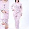 Rose Miss Pyjama boutonné côtelé – Réf 16772 – Rose pâle Rose Miss Pyjama boutonné côtelé – Réf 16772 – Rose pâle