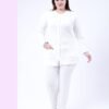 Rose Miss Pyjama boutonné côtelé – Réf 16772 – Blanc Rose Miss Pyjama boutonné côtelé – Réf 16772 – Blanc