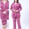 Rose Miss Pyjama velours côtelé boutonné – Réf 16778 – Framboise