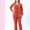Rose Miss Pyjama velours côtelé boutonné – Réf 16778 – Rouille