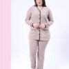 Rose Miss Pyjama velours côtelé boutonné – Réf 16778 – Beige