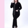Rose Miss Pyjama velours côtelé boutonné – Réf 16778 – Noir