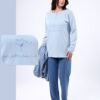 Rose Miss Ensemble pyjama et poncho à capuche 3 pièces – Réf 16809 – Bleu ciel