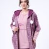 Rose Miss Ensemble pyjama et poncho à capuche 3 pièces – Réf 16809 – Bordeaux