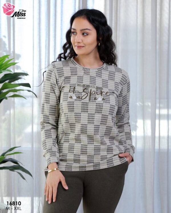Rose Miss Pyjama pied-de-poule – Réf 16810 – Kaki