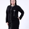 Rose Miss Pyjama tunique boutonnée – Réf 16813 – Noir